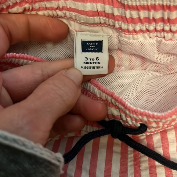 Janie and Jack baby boys swim - pink and white - Picture 2 of 3